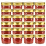 vidaXL Borcane din sticlă pentru gem cu capac auriu 24 buc. 110 ml vidaXL Borcane din sticlă pentru gem cu capac auriu 24 buc. 110 ml