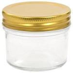 vidaXL Borcane din sticlă pentru gem cu capac auriu 24 buc. 110 ml vidaXL Borcane din sticlă pentru gem cu capac auriu 24 buc. 110 ml