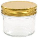 vidaXL Borcane din sticlă pentru gem, capace aurii, 96 buc, 110 ml vidaXL Borcane din sticlă pentru gem, capace aurii, 96 buc, 110 ml