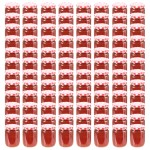 vidaXL Borcane de sticlă pentru gem capace alb & roșu 96 buc. 230 ml vidaXL Borcane de sticlă pentru gem capace alb & roșu 96 buc. 230 ml