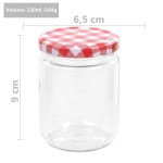 vidaXL Borcane de sticlă pentru gem capace alb & roșu 96 buc. 230 ml vidaXL Borcane de sticlă pentru gem capace alb & roșu 96 buc. 230 ml