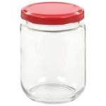 vidaXL Borcane din sticlă pentru gem, capace roșii, 96 buc., 230 ml vidaXL Borcane din sticlă pentru gem, capace roșii, 96 buc., 230 ml
