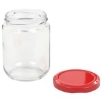 vidaXL Borcane din sticlă pentru gem, capace roșii, 96 buc., 230 ml vidaXL Borcane din sticlă pentru gem, capace roșii, 96 buc., 230 ml