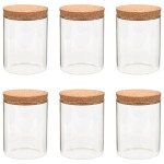 vidaXL Borcane din sticlă depozitare, capac de plută, 6 buc., 650 ml vidaXL Borcane din sticlă depozitare, capac de plută, 6 buc., 650 ml