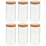 vidaXL Borcane din sticlă depozitare, capac de plută, 6 buc., 1100 ml vidaXL Borcane din sticlă depozitare, capac de plută, 6 buc., 1100 ml