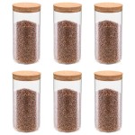 vidaXL Borcane din sticlă depozitare, capac de plută, 6 buc., 1100 ml vidaXL Borcane din sticlă depozitare, capac de plută, 6 buc., 1100 ml