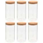 vidaXL Borcane din sticlă depozitare, capac de plută, 6 buc., 1400 ml vidaXL Borcane din sticlă depozitare, capac de plută, 6 buc., 1400 ml