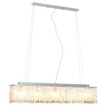 vidaXL Lustră cu mărgele de cristal, argintiu, 104 cm, E14 vidaXL Lustră cu mărgele de cristal, argintiu, 104 cm, E14