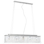 vidaXL Lustră cu mărgele de cristal, argintiu, 104 cm, E14 vidaXL Lustră cu mărgele de cristal, argintiu, 104 cm, E14