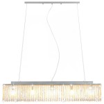 vidaXL Lustră cu mărgele de cristal, argintiu, 104 cm, E14 vidaXL Lustră cu mărgele de cristal, argintiu, 104 cm, E14