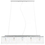 vidaXL Lustră cu mărgele de cristal, argintiu, 104 cm, E14 vidaXL Lustră cu mărgele de cristal, argintiu, 104 cm, E14