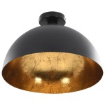 vidaXL Lustre, 2 buc., negru și auriu, semisferic, E27 vidaXL Lustre, 2 buc., negru și auriu, semisferic, E27