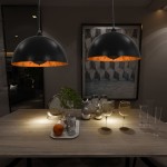 vidaXL Lustre, 2 buc., negru și auriu, semisferic, 40 cm, E27 vidaXL Lustre, 2 buc., negru și auriu, semisferic, 40 cm, E27