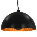 vidaXL Lustre, 2 buc., negru și auriu, semisferic, 40 cm, E27 vidaXL Lustre, 2 buc., negru și auriu, semisferic, 40 cm, E27