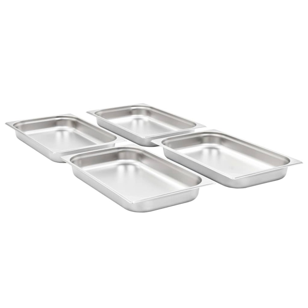 vidaXL Recipiente Gastronorm 4 buc. GN 1/1 65 mm oțel inoxidabil