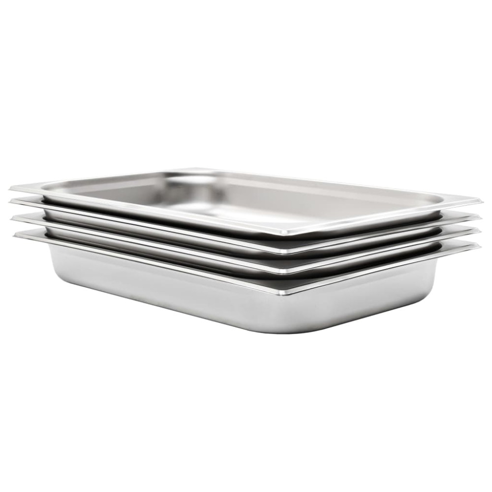 vidaXL Recipiente Gastronorm 4 buc. GN 1/1 65 mm oțel inoxidabil