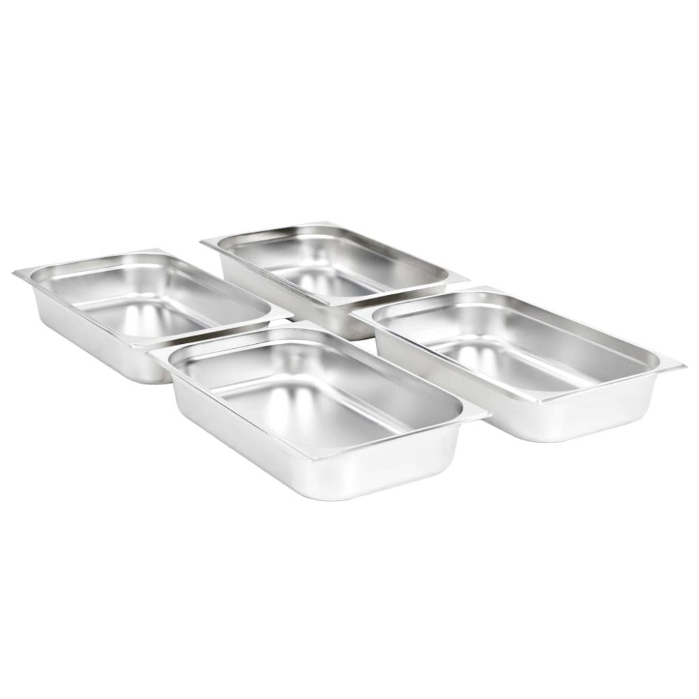 vidaXL Recipiente Gastronorm 4 buc. GN 1/1 100 mm oțel inoxidabil
