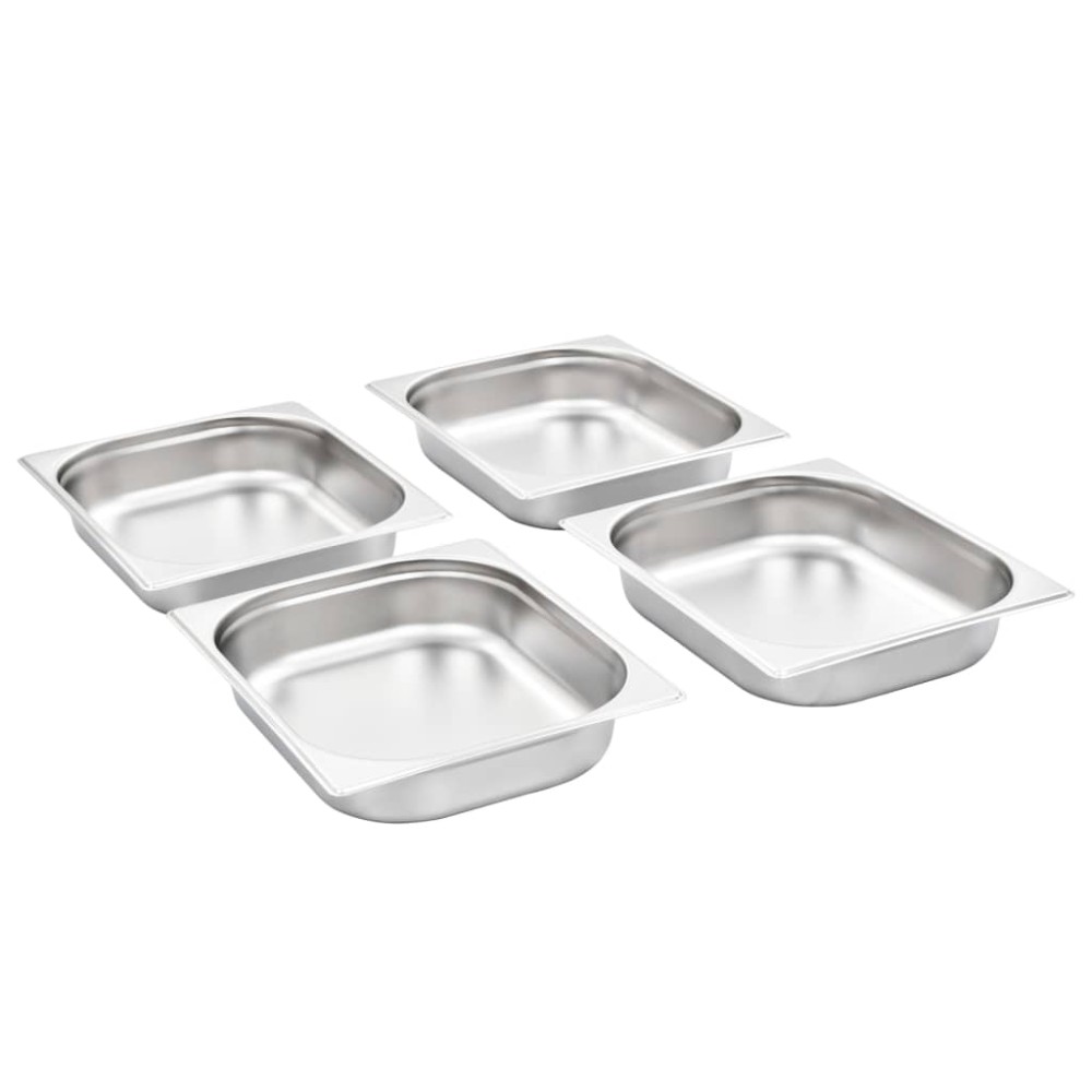 vidaXL Recipiente Gastronorm 4 buc. GN 1/2 65 mm oțel inoxidabil