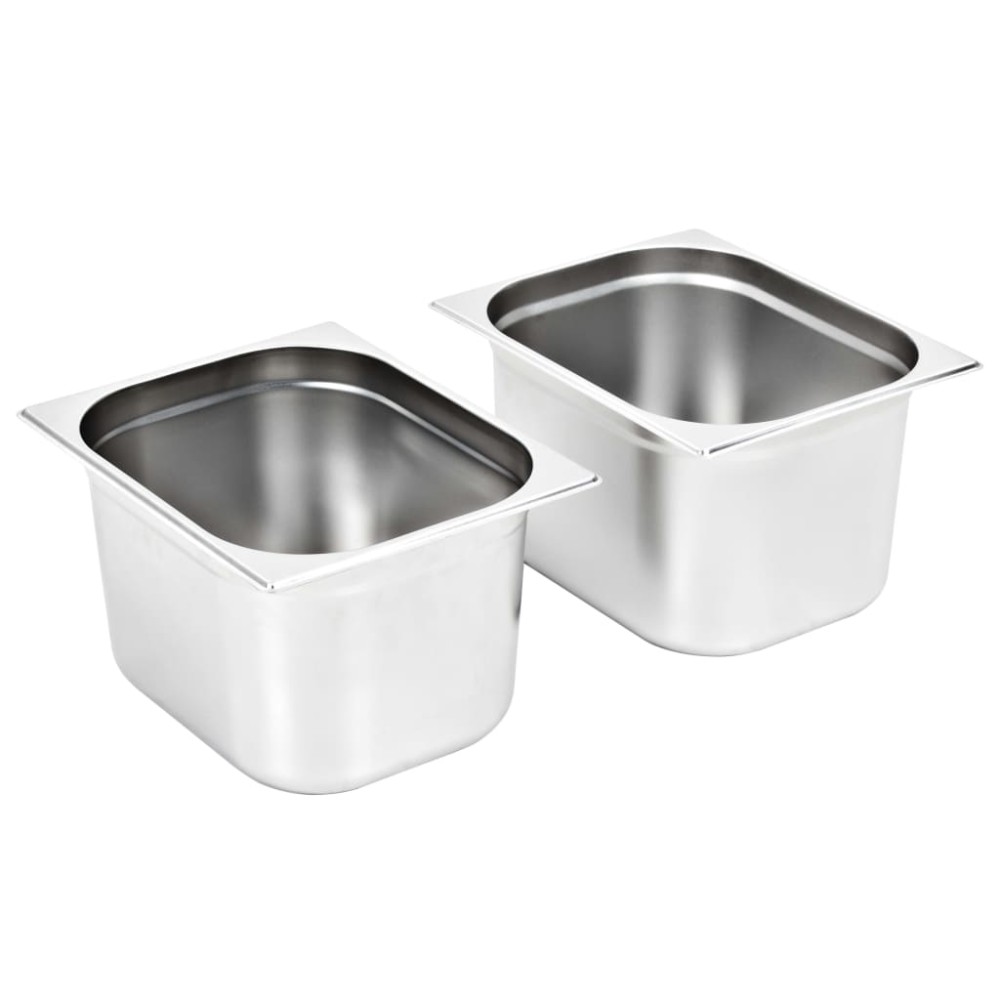 vidaXL Recipiente Gastronorm 2 buc. GN 1/2 200 mm oțel inoxidabil