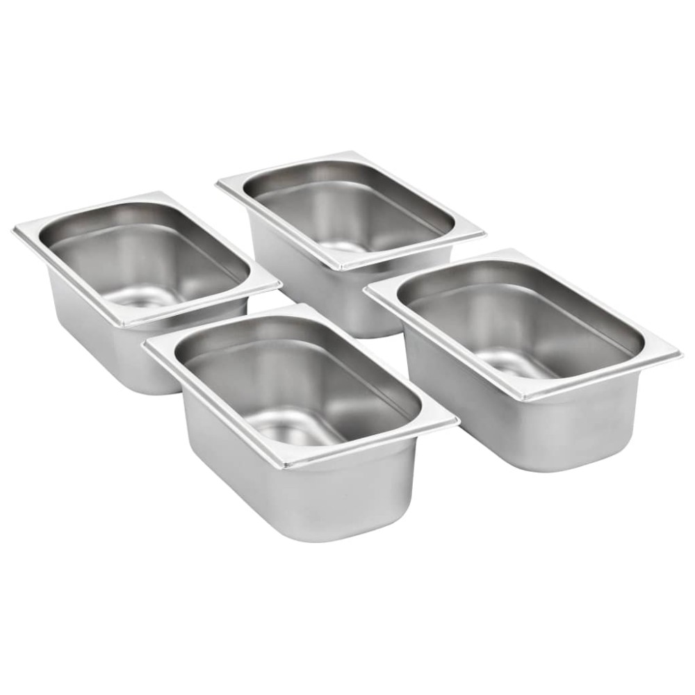 vidaXL Recipiente Gastronorm 8 buc. GN 1/4 100 mm oțel inoxidabil