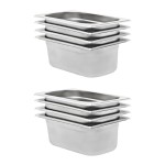 vidaXL Recipiente Gastronorm 8 buc. GN 1/4 100 mm oțel inoxidabil vidaXL Recipiente Gastronorm 8 buc. GN 1/4 100 mm oțel inoxidabil