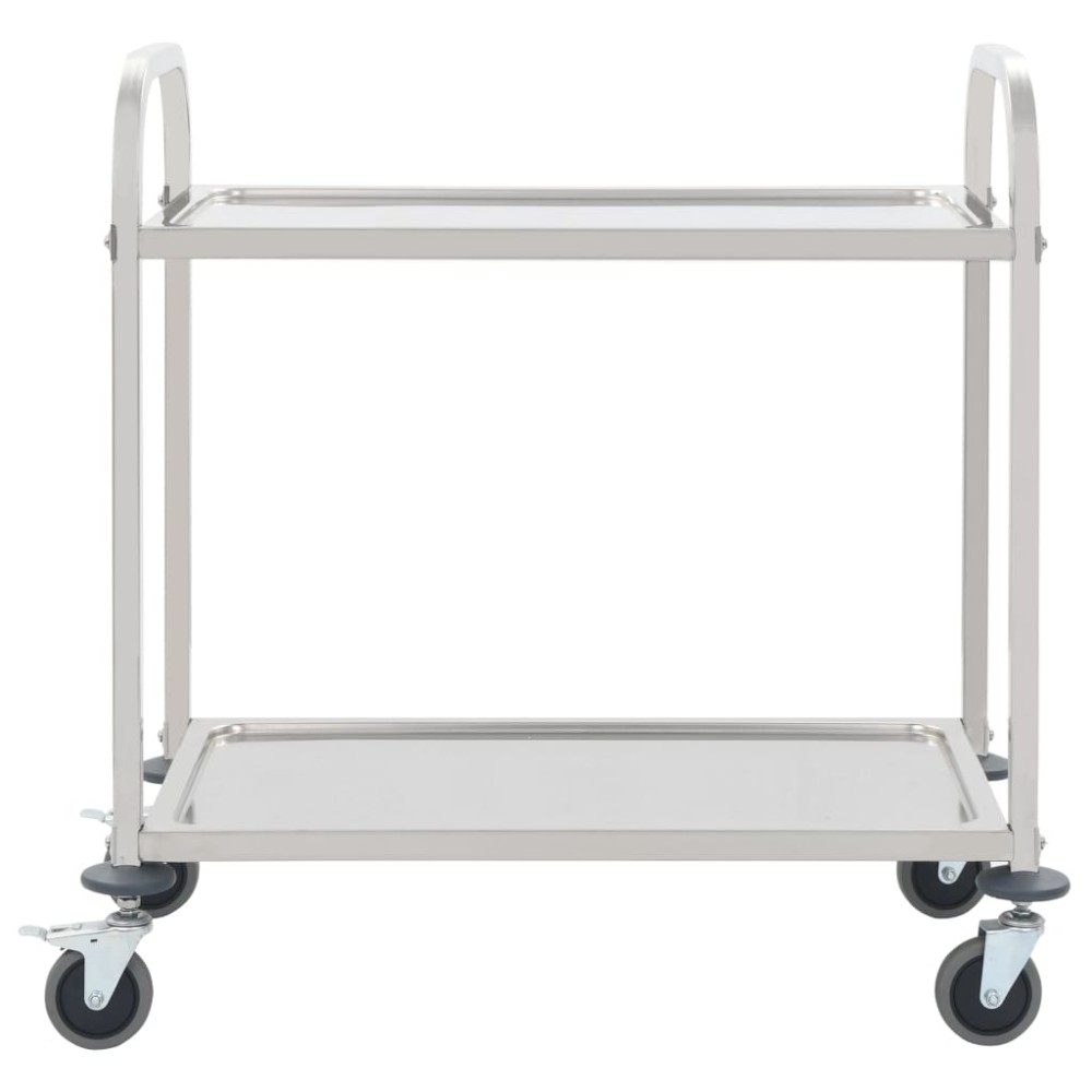 vidaXL Cărucior de bucătărie 2 niveluri 96,5x55x90 cm oțel inoxidabil