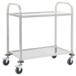vidaXL Cărucior de bucătărie 2 niveluri 96,5x55x90 cm oțel inoxidabil vidaXL Cărucior de bucătărie 2 niveluri 96,5x55x90 cm oțel inoxidabil
