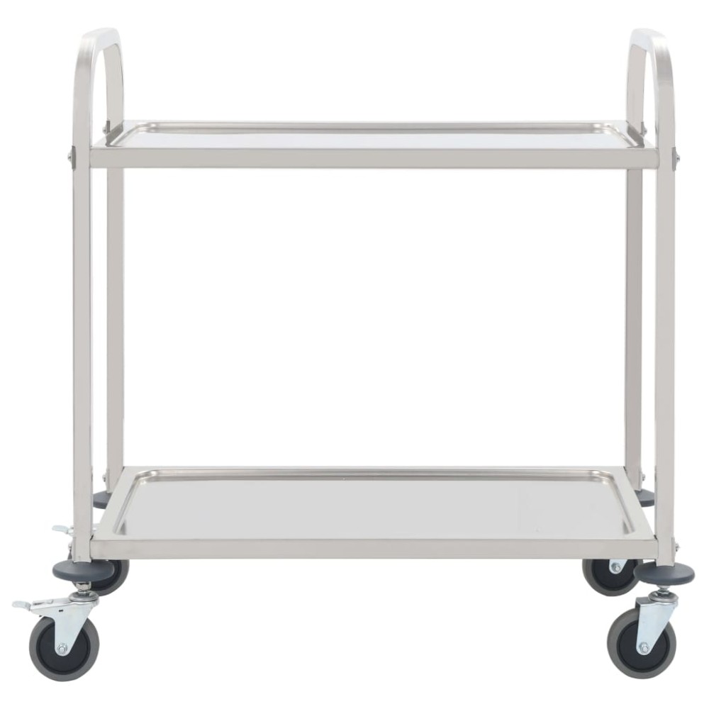 vidaXL Cărucior de bucătărie 2 niveluri 95x45x83,5 cm oțel inoxidabil