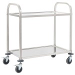 vidaXL Cărucior de bucătărie 2 niveluri 95x45x83,5 cm oțel inoxidabil vidaXL Cărucior de bucătărie 2 niveluri 95x45x83,5 cm oțel inoxidabil