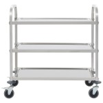 vidaXL Cărucior de bucătărie 3 niveluri 96,5x55x90 cm oțel inoxidabil vidaXL Cărucior de bucătărie 3 niveluri 96,5x55x90 cm oțel inoxidabil