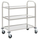 vidaXL Cărucior de bucătărie 3 niveluri 96,5x55x90 cm oțel inoxidabil vidaXL Cărucior de bucătărie 3 niveluri 96,5x55x90 cm oțel inoxidabil