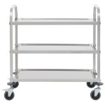 vidaXL Cărucior de bucătărie 3 niveluri 95x45x83,5 cm oțel inoxidabil vidaXL Cărucior de bucătărie 3 niveluri 95x45x83,5 cm oțel inoxidabil