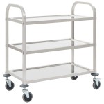 vidaXL Cărucior de bucătărie 3 niveluri 95x45x83,5 cm oțel inoxidabil vidaXL Cărucior de bucătărie 3 niveluri 95x45x83,5 cm oțel inoxidabil