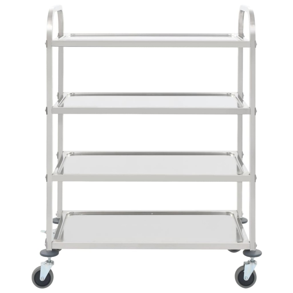 vidaXL Cărucior de bucătărie 4 niveluri 107x55x125 cm oțel inoxidabil
