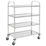 vidaXL Cărucior de bucătărie 4 niveluri 107x55x125 cm oțel inoxidabil vidaXL Cărucior de bucătărie 4 niveluri 107x55x125 cm oțel inoxidabil