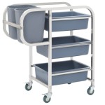 vidaXL Cărucior de bucătărie cu recipiente din plastic, 82x43,5x93 cm vidaXL Cărucior de bucătărie cu recipiente din plastic, 82x43,5x93 cm