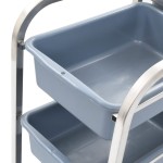 vidaXL Cărucior de bucătărie cu recipiente din plastic, 82x43,5x93 cm vidaXL Cărucior de bucătărie cu recipiente din plastic, 82x43,5x93 cm