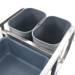 vidaXL Cărucior de bucătărie cu recipiente din plastic, 82x43,5x93 cm vidaXL Cărucior de bucătărie cu recipiente din plastic, 82x43,5x93 cm
