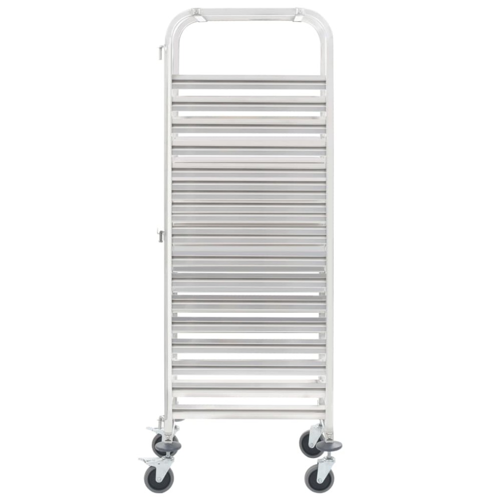 vidaXL Cărucior bucătărie pentru 16 tăvi, 38x55x163cm, oțel inoxidabil