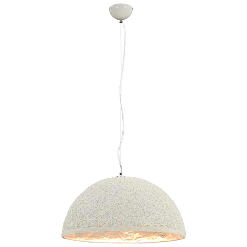 vidaXL Lampă suspendată, alb și argintiu, Ø50 cm, E27
