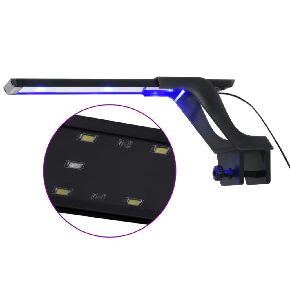 vidaXL Lampă LED pentru acvariu, cu clemă, albastru/alb, 25-45 cm
