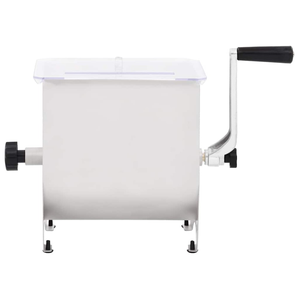 vidaXL Malaxor de carne manual cu capac, argintiu, oțel inoxidabil