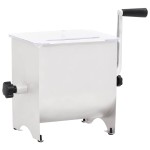vidaXL Malaxor de carne manual cu capac, argintiu, oțel inoxidabil vidaXL Malaxor de carne manual cu capac, argintiu, oțel inoxidabil