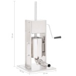 vidaXL Aparat de umplut cârnați manual, argintiu, 3 L, oțel inoxidabil vidaXL Aparat de umplut cârnați manual, argintiu, 3 L, oțel inoxidabil