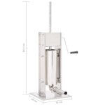 vidaXL Aparat de umplut cârnați manual, argintiu, 5 L, oțel inoxidabil vidaXL Aparat de umplut cârnați manual, argintiu, 5 L, oțel inoxidabil