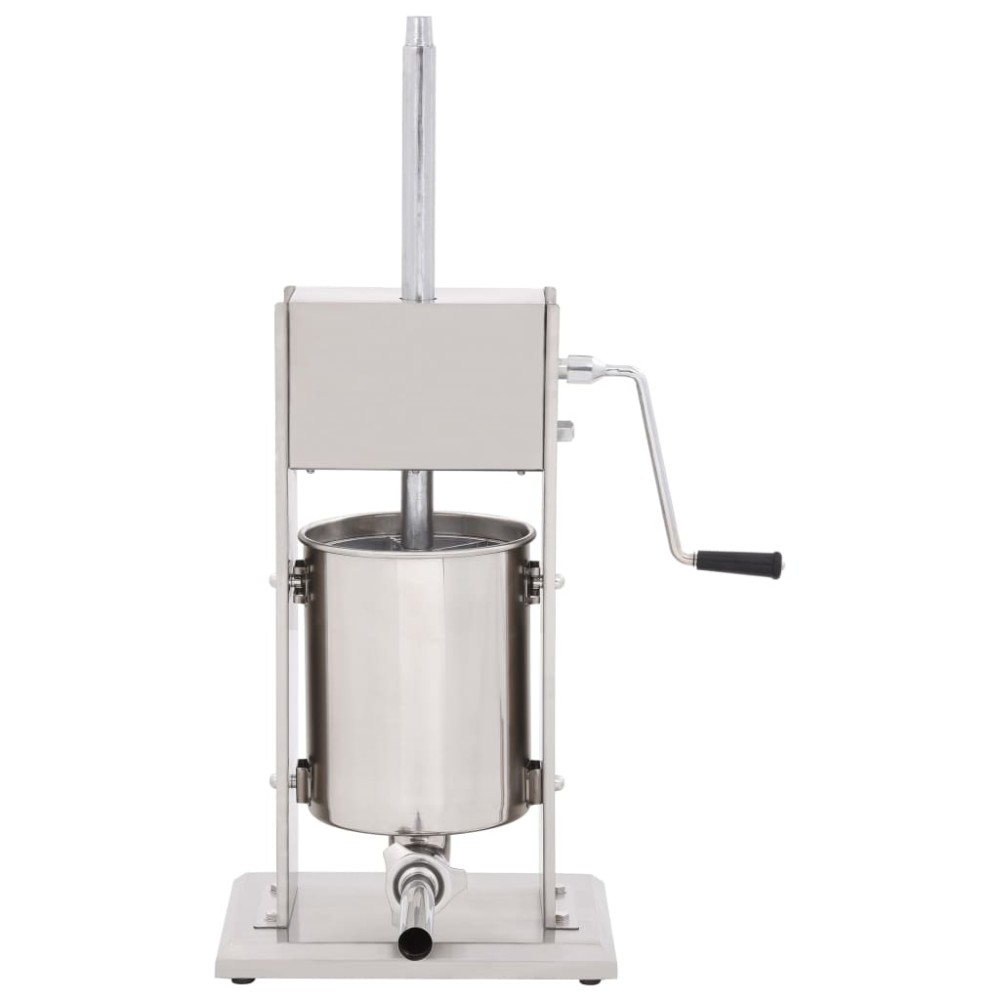 vidaXL Aparat de umplut cârnați manual, argintiu, 10L, oțel inoxidabil
