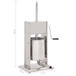 vidaXL Aparat de umplut cârnați manual, argintiu, 10L, oțel inoxidabil vidaXL Aparat de umplut cârnați manual, argintiu, 10L, oțel inoxidabil