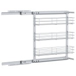 vidaXL Coș sârmă bucătărie retractabil 3 raft argintiu 47x15,5x55,5 cm vidaXL Coș sârmă bucătărie retractabil 3 raft argintiu 47x15,5x55,5 cm