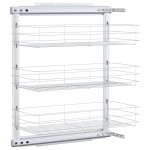 vidaXL Coș sârmă bucătărie retractabil 3 niveluri argintiu 47x25x56 cm vidaXL Coș sârmă bucătărie retractabil 3 niveluri argintiu 47x25x56 cm