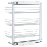 vidaXL Coș sârmă bucătărie retractabil 3 niveluri argintiu 47x25x56 cm vidaXL Coș sârmă bucătărie retractabil 3 niveluri argintiu 47x25x56 cm